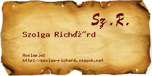Szolga Richárd névjegykártya