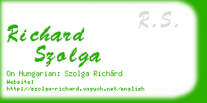 richard szolga business card